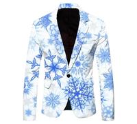 Generisch Giubbotto natalizio da uomo, con scritta in lingua inglese "Un bottone", con scritta in lingua inglese "Natale", Azzurro, XL