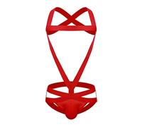 Generisch glutei per uomo doppio perizoma cotone bondage tanga intimo stretto, Colore: rosso, 3XL