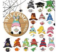 Generisch Gnom, gancio per porta, design intercambiabile con parti magnetiche, targhetta di benvenuto modificabile per la casa, per l'uso sulla porta di casa, su quelli, in giardino e in stagione