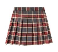 Generisch Gonna a coste, lunghezza al ginocchio, casual, a pieghe, per la scuola, tutti i giorni, comodi per i più piccoli, leggings con ragazze, Brick rosso, 2-3 Anni