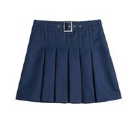 Generisch Gonna a pieghe per ragazze, stile britannico, per adolescenti, abbigliamento scolastico, per il tempo libero, per la primavera, per tutti i giorni, con elastico in vita, Blu marino, 4-5 Anni