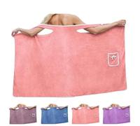 Generisch Gonna da doccia portatile da donna taglie forti, assorbimento d'acqua, asciugatura rapida, facile da indossare, accappatoio portatile per tutte e quattro le stagioni, Colore: rosa., L