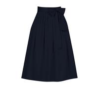 Generisch Gonna da donna con papillon in vita, regolabile, stile grembiule, semi-avvolgente, accessorio per feste, Blu marino, L