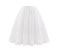 Generisch Gonna in tulle bianca da donna, beige bianco bianco, sottogonna sottogonna a forma di angelo, in tulle, a maniche lunghe, da ballo, rockabilly, 50 pezzi, taglie grandi, linea ad A, per