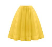 Generisch Gonna in tulle, da donna, per carnevale, da danza, 50 pezzi, rockabilly, sottoveste, per adulti, da balletto, da donna, per carnevale, da balletto, elasticizzata, sottogonna, O giallo, S