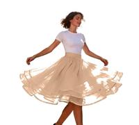 Generisch Gonna in tulle, da donna, rosa e rosa, sottogonna a forma di angelo, in tulle, per ballo, gonna lunga 50, gonna midi e taglie grandi, linea ad A, per ragazze