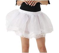 Generisch Gonna plissettata a vita alta, in tulle resistente dal design alla moda per donne esigenti, bianco, Taglia unica