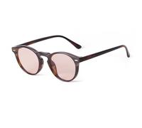 Generisch Gradient Blue Lens Round Sunglasses Women Men Retro Rivet Tortoise Shell Sun Glasses UV400, C20, taglia unica