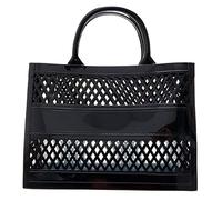 Generisch Grande Capacità PVC Shopping Bag Gomma Silicone Borsa Da Spiaggia Nero Pochette Per Le Signore, Nero , taglia unica
