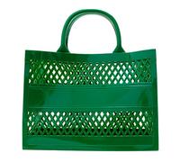 Generisch Grande Capacità PVC Shopping Bag Gomma Silicone Borsa Da Spiaggia Nero Pochette Per Le Signore, verde, taglia unica
