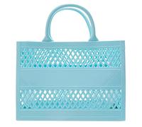 Generisch Grande Capacità PVC Shopping Bag Gomma Silicone Borsa Da Spiaggia Nero Pochette Per Le Signore, Azzurro, taglia unica