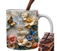 Generisch Graziosa da caffè/acqua, in ceramica per donne, con motivo floreale, per San, Natale, festa della mamma, compleanno