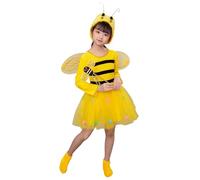 Generisch Grazioso costume da api a maniche lunghe per ragazze come simpatico vestito a caricatura per occasioni festive, spettacoli sul palco (giallo, 1-2 anni)