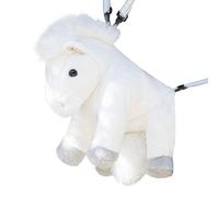 Generisch Grazioso zaino in peluche, con spallacci larghi e morbidi, per bambini e bambine, per l'asilo, la scuola elementare, per viaggi, picnic, gite del fine settimana, bianco, Siehe Beschreibung