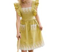 Generisch Grembiule da cucina - elegante regolabile con tasche, grembiule da donna come alla , per cucinare, cuocere, pulire, lavorare, dipingere, per la casa, e il, giallo