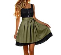 Generisch Grembiule da donna midi per Dirndl, comodo, lunghezza al ginocchio, grembiule medievale, elegante grembiule bavarese per costume tradizionale bavarese, per Oktoberfest, carnevale