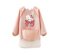 Generisch Grembiule per bambini, a maniche lunghe, unisex, per bambini, per la cucina, per l'arte, per la protezione degli animali, Rosa chiaro., 5-8 anni