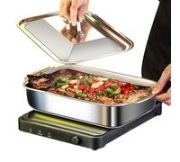 Generisch Griglia per barbecue, in acciaio , con coperchio, per esterni, per carne, pesce durante la griglia, cucinare, campeggio, cottura all'aperto