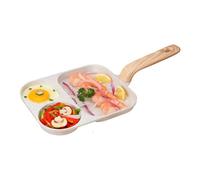 Generisch Grill Pan for Stove Tops - Multi Section | Alluminio Lega Cooking - Non Stick Frying Pan with Ergonomic Bakelite Handle for Cooking Eggs Burgers Pancakes Steaks and Bacon at Home