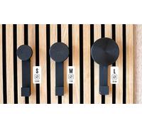 Generisch Gruccia rotonda super forte per pannelli acustici, 3 misure, 50/70/100 mm, gancio a forma di L opzionale, nessun montaggio (round+ganci - M, 13 mm)