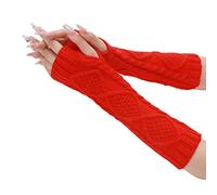 Generisch Guanti da ciclismo da uomo invernali da donna, guanti caldi antivento, elastici, SMS, guanti termici, per donne (rosso, taglia unica)