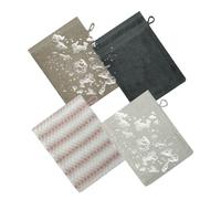 Generisch Guanti da doccia, guanti esfolianti, set di 4 guanti da bagno, in cotone, per bambini, adulti, mani e viso