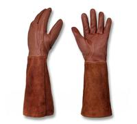 Generisch Guanti in pelle resistenti alle spine, guanti da giardinaggio per uomo e donna, guanti lunghi resistenti alle spine, per giardino, rose, arbusti e alberi da frutto (S)