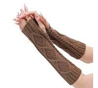 Generisch Guanti invernali da donna, guanti caldi, antivento, elastici, SMS, guanti termici, per donne (cachi, taglia unica)