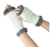 Generisch Guanti invernali da uomo e donna, senza dita, touchscreen, invernali, in pile, antivento, caldi, in maglia, antiscivolo, elasticizzati,