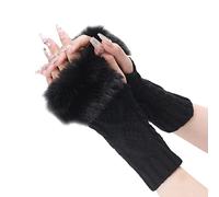 Generisch Guanti invernali invernali da donna, guanti caldi, antivento, elastici, SMS, guanti termici, colore nero, taglia unica