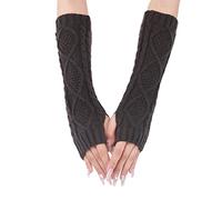 Generisch Guanti invernali invernali da donna, guanti caldi, antivento, elastici, SMS, guanti termici, per donne (grigio scuro, taglia unica)