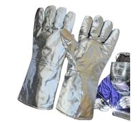 Generisch Guanti isolati termici,Guanti da colata resistenti al calore in alluminio | Guanti da lavoro di sicurezza per fusione acciaio lavorazione del vetro metallurgia cucina