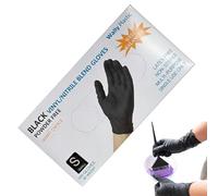 Generisch Guanti neri da salone, 100 pezzi, impermeabili, resistenti all'olio, guanti protettivi per la colorazione dei capelli, adatti per viaggi, casa, progetti in studio, parrucchieri, appassionati