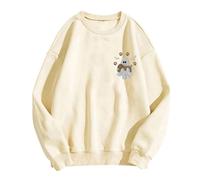 Generisch Halloween Carnevale Cosplay Costume Halloween Zucca Caffè Camicia Manica Lunga Carino Girocollo Felpe Maglione Casual Top Autunno, Felpa con cappuccio B6-beige, M