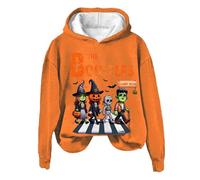Generisch Halloween Carnevale dinosauro Costume da donna con cappuccio gotico nero punk felpa con cappuccio luna felpa con cappuccio, Felpa con cappuccio B2-arancione, XL