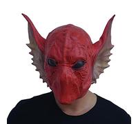 Generisch Halloween Red Alien Cosplay Mask Latex Animal Headgear Rabbit Sloth Fox Lion Cat Pig Funny Show Animal Cosplay Mask Horror Headwear for Halloween Carnival Costume Party