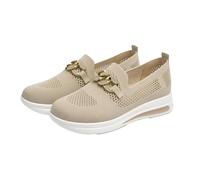 Generisch Hallux - Scarpe da ginnastica da donna, larghezza H, ortopediche, eleganti, estive, in memory foam, per il tempo libero, traspiranti, comode, scarpe da passeggio, cachi, 41 EU