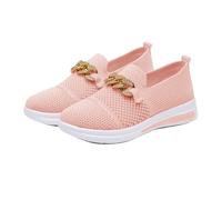 Generisch Hallux - Scarpe da ginnastica da donna, larghezza H, ortopediche, eleganti, estive, in memory foam, per il tempo libero, traspiranti, comode, scarpe da passeggio, Rosa 1, 37 EU