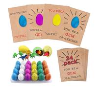 Generisch Hatching Egg | 24 Pack Grow Dinosaur Toys - In Water Crack with Assorted Color or, Valentines Day Toy Party Favors for over 3 Years Old
