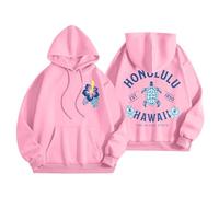 Generisch Hawaiian Letter Stampato, Felpa con cappuccio con cappuccio, casual, 48, da donna, Colore: rosa., S