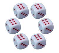 Generisch Heart-Dot Acrylic Dice-6-Piece Round Corner Set Whimsical Collectible Board Game Accessory, Romantic Tabletop Party Tool, Durable Travel Entertainment Part | for Couples