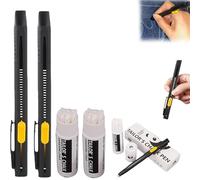 Generisch Heat Erasable Fabric Marker for Sewing, Refillable & Washable Temporary Fabric Pen with 20 Refill Cartridges, Ideal for Embroidery, Quilting on Cotton & Knits (2 pezzi)