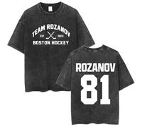 Generisch Heated Rivalry Merch T-Shirt a Maniche Corte con Stampa Rozanov 81 & Hollander 24, Maglietta Casual in Stile Sportivo Streetwear