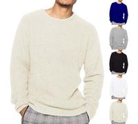 Generisch Henley - Maglietta da uomo a maniche lunghe, slim fit, sportiva, a nido d'ape, in tinta unita, girocollo, con bottoni, per uomo, a maniche lunghe, Blu, 3XL