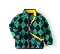 Generisch Herbst- und Winter-Baby-Fleecejacken mit Cartoon-Karo-Prints und niedlichen Fleecejacken für Jungen und Mädchen 1 12, D, 5-6 Anni