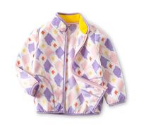 Generisch Herbst- und Winter-Baby-Fleecejacken mit Cartoon-Karo-Prints und niedlichen Fleecejacken für Jungen und Mädchen 1 12, E, 6-7 Anni