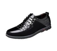Generisch Herrenschuhe aus lackiertem im britischen Spleißen, Business-Casual-Stil, Herren-Lederschuhe Schuhe Laufen Herren (Black, 38)