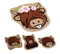 Generisch Highland Cow Bath Mat - Cow Door Mat, Non Slip Doormat, Funny Welcome Highland Cows Rug | Non Slip Doormat for Entry, Entryway Fun Mats Outside Door Mats Rugs Use for Living Room