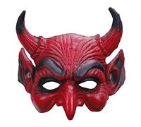 Generisch Hworks - Maschera da diavolo rossa in poliuretano, per Halloween, per cosplay