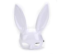 Generisch Hworks - Maschera per cosplay di coniglio bianco, in plastica, per feste